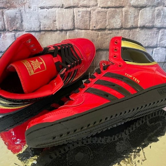 NWT- Mens Adidas Top Ten High OG #FV5501-Scarlet/Black Size 12.5 - Picture 6 of 13